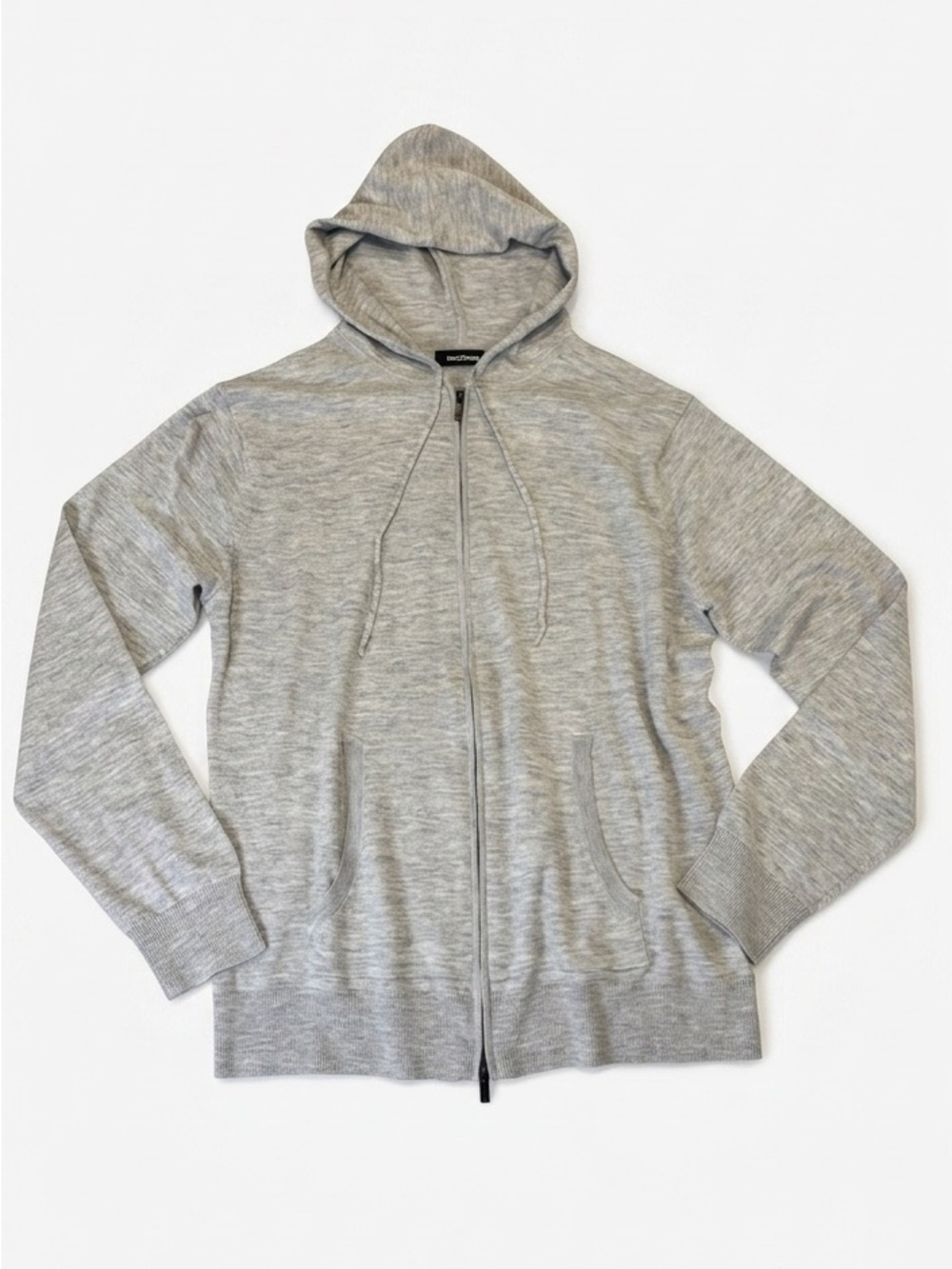 NAADAM Signature Cashmere Zip Hoodie in Light Heather Grey size L